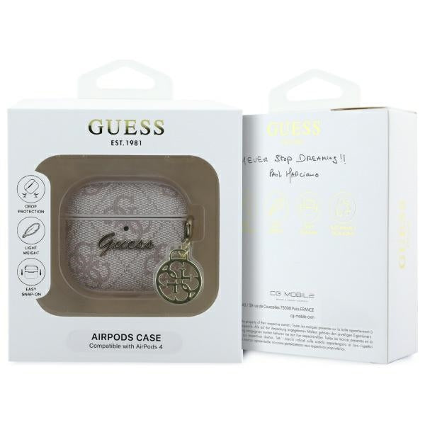 Guess AirPods 4 Kuori 4G Charm Vaaleanpunainen