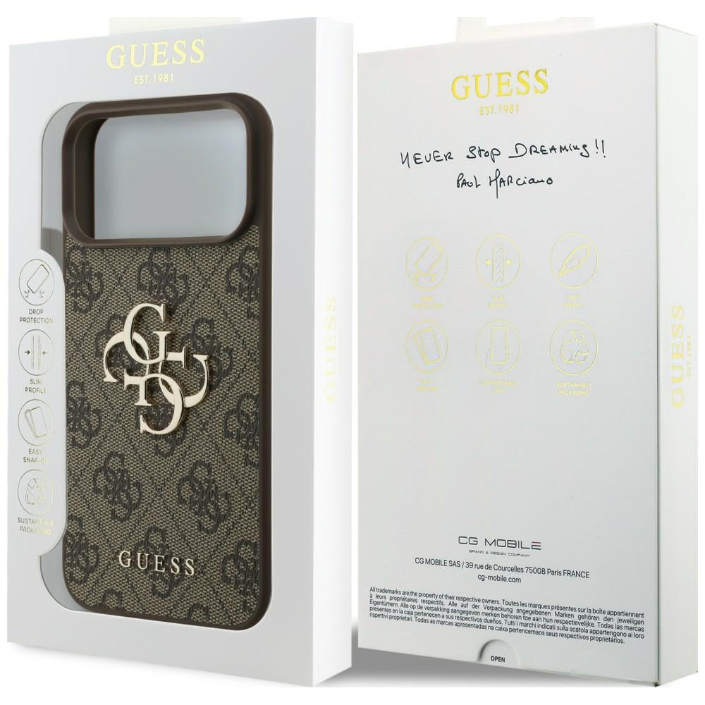 Guess iPhone 17 Pro/iPhone 18 Pro Kuori 4G Big Logo Ruskea