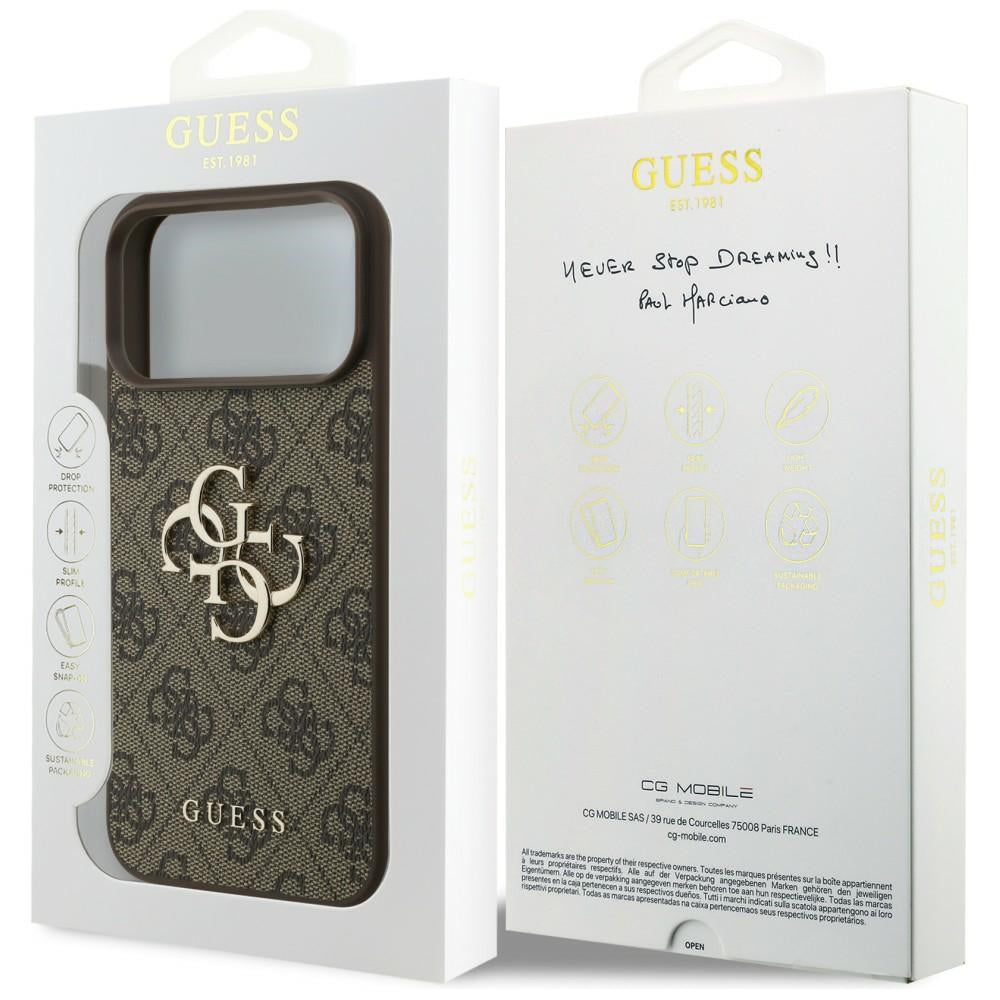 Guess iPhone 17 Pro Max/iPhone 18 Pro Max Kuori 4G Big Logo Ruskea