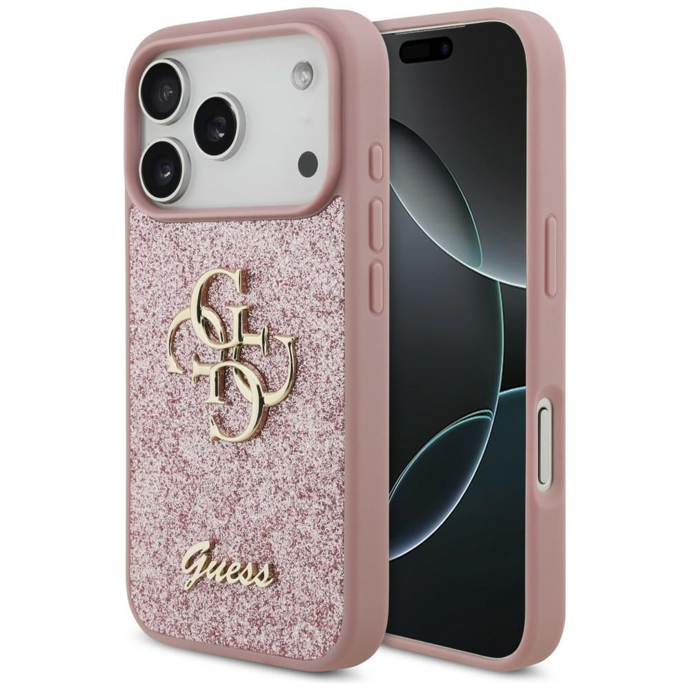 Guess iPhone 17 Pro/iPhone 18 Pro Kuori Fixed Glitter Vaaleanpunainen
