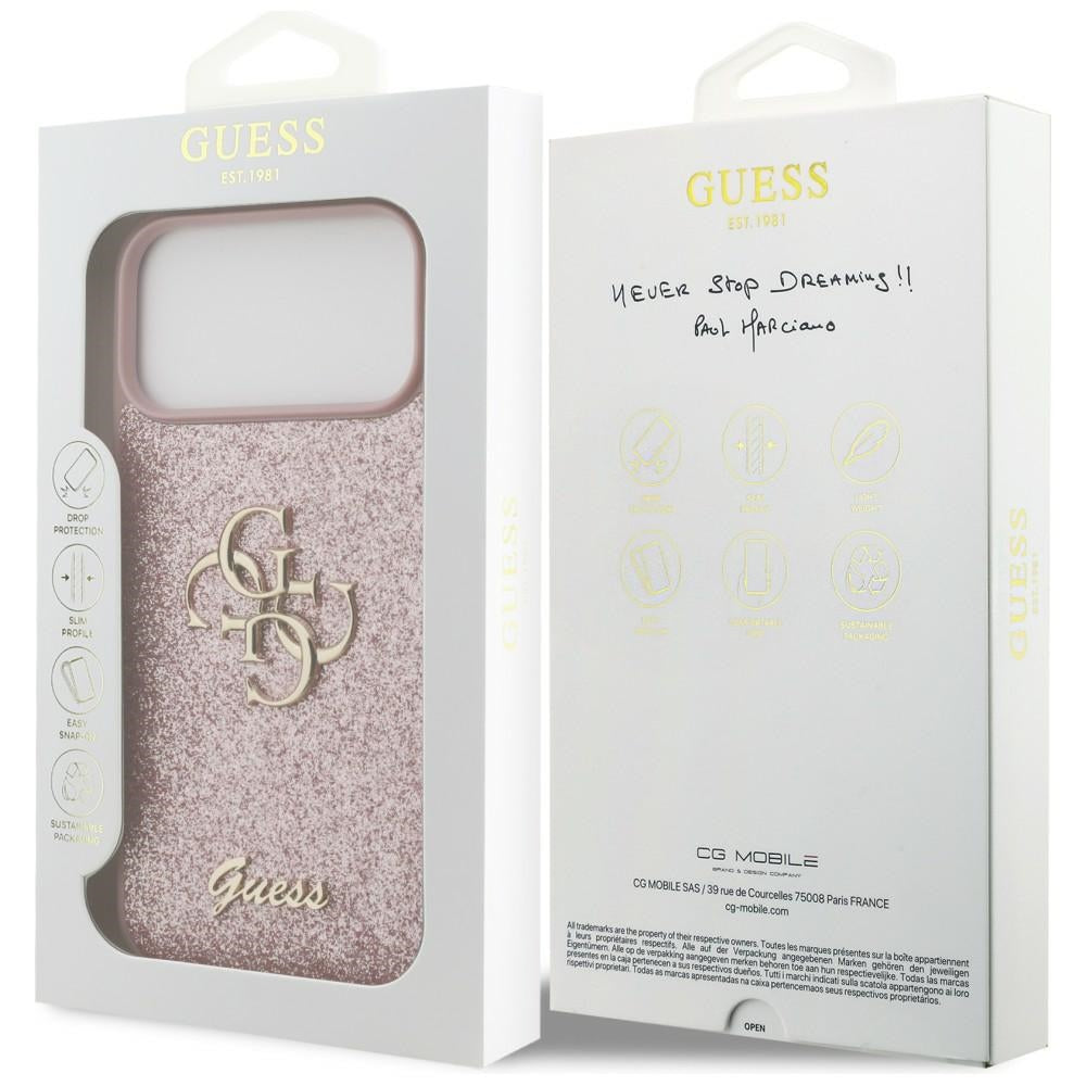 Guess iPhone 17 Pro Max/iPhone 18 Pro Max Kuori Fixed Glitter Vaaleanpunainen