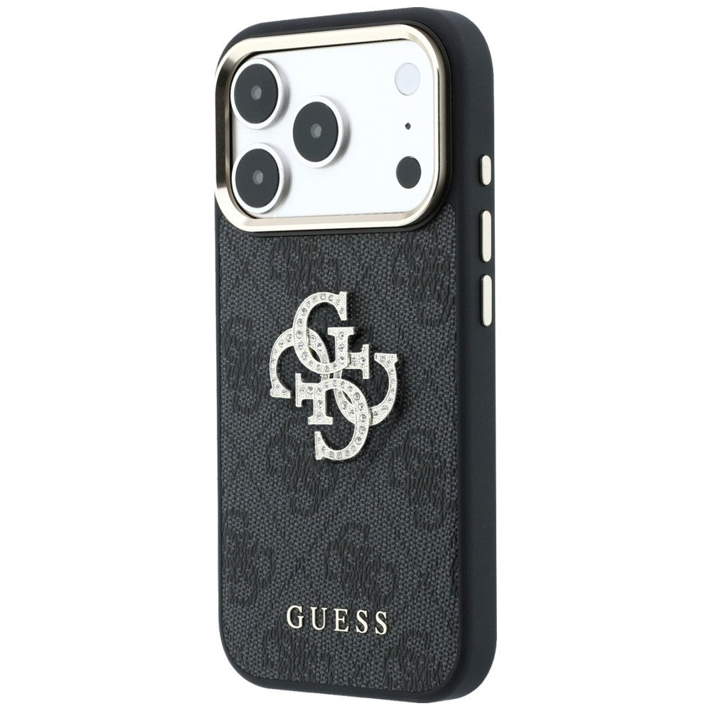 Guess iPhone 17 Pro Max/iPhone 18 Pro Max Kuori 4G Strass Logo Musta