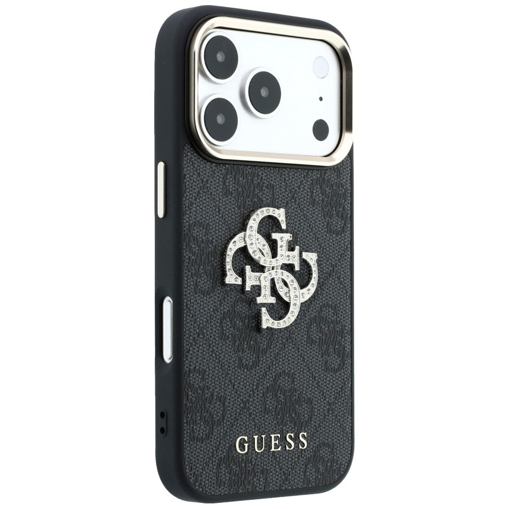 Guess iPhone 17 Pro Max/iPhone 18 Pro Max Kuori 4G Strass Logo Musta
