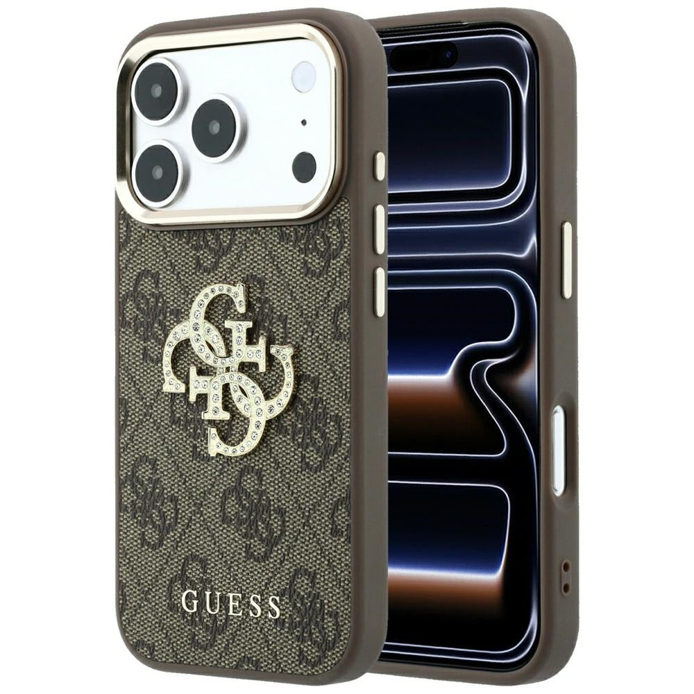 Guess iPhone 17 Pro Max/iPhone 18 Pro Max Kuori 4G strassilogo Ruskea