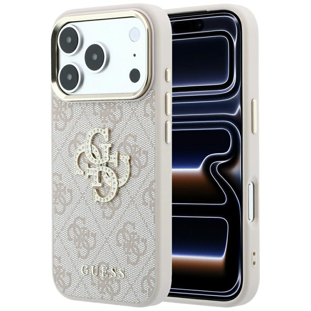 Guess iPhone 17 Pro/iPhone 18 Pro Kuori 4G Strass Logo Vaaleanpunainen