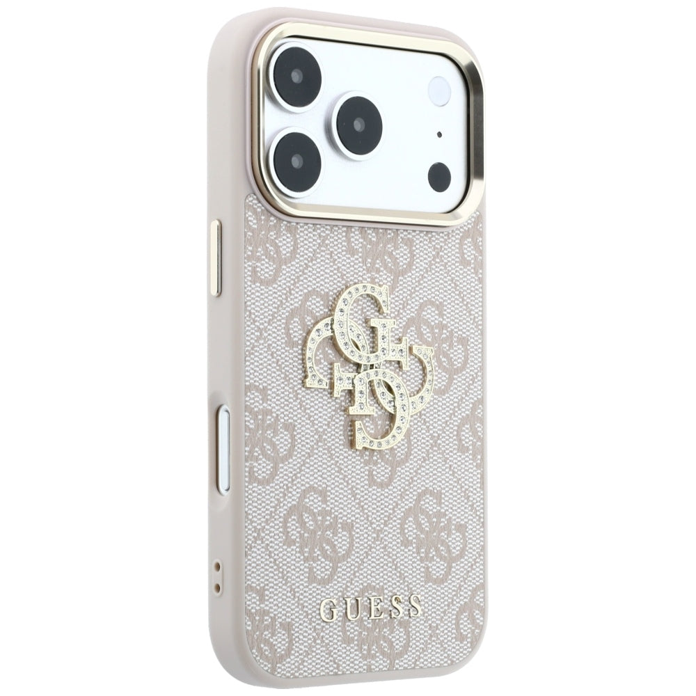 Guess iPhone 17 Pro/iPhone 18 Pro Kuori 4G Strass Logo Vaaleanpunainen