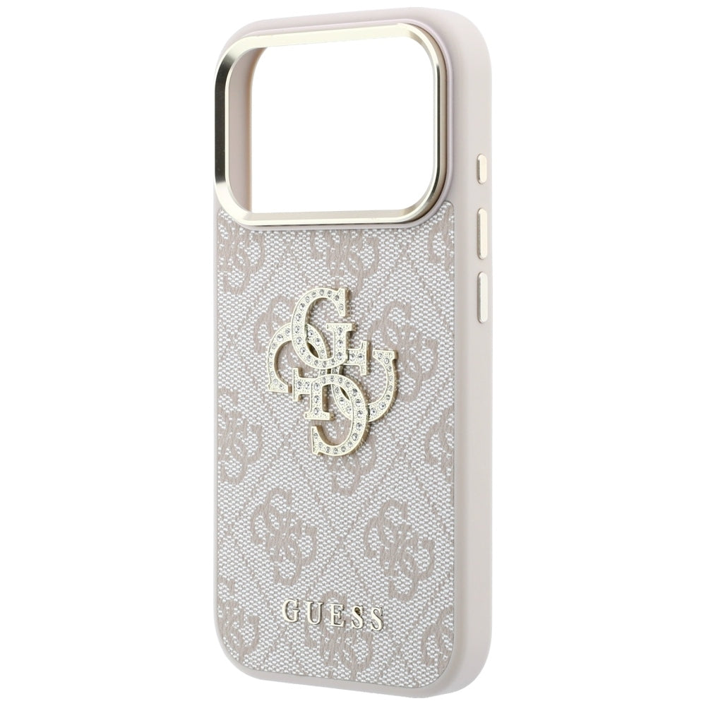 Guess iPhone 17 Pro/iPhone 18 Pro Kuori 4G Strass Logo Vaaleanpunainen