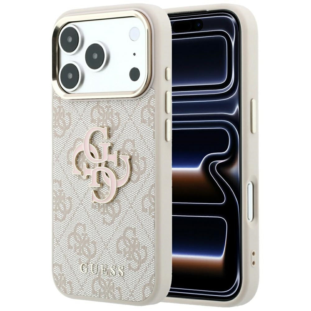 Guess iPhone 17 Pro Max/iPhone 18 Pro Max Kuori 4G Resin Logo Vaaleanpunainen