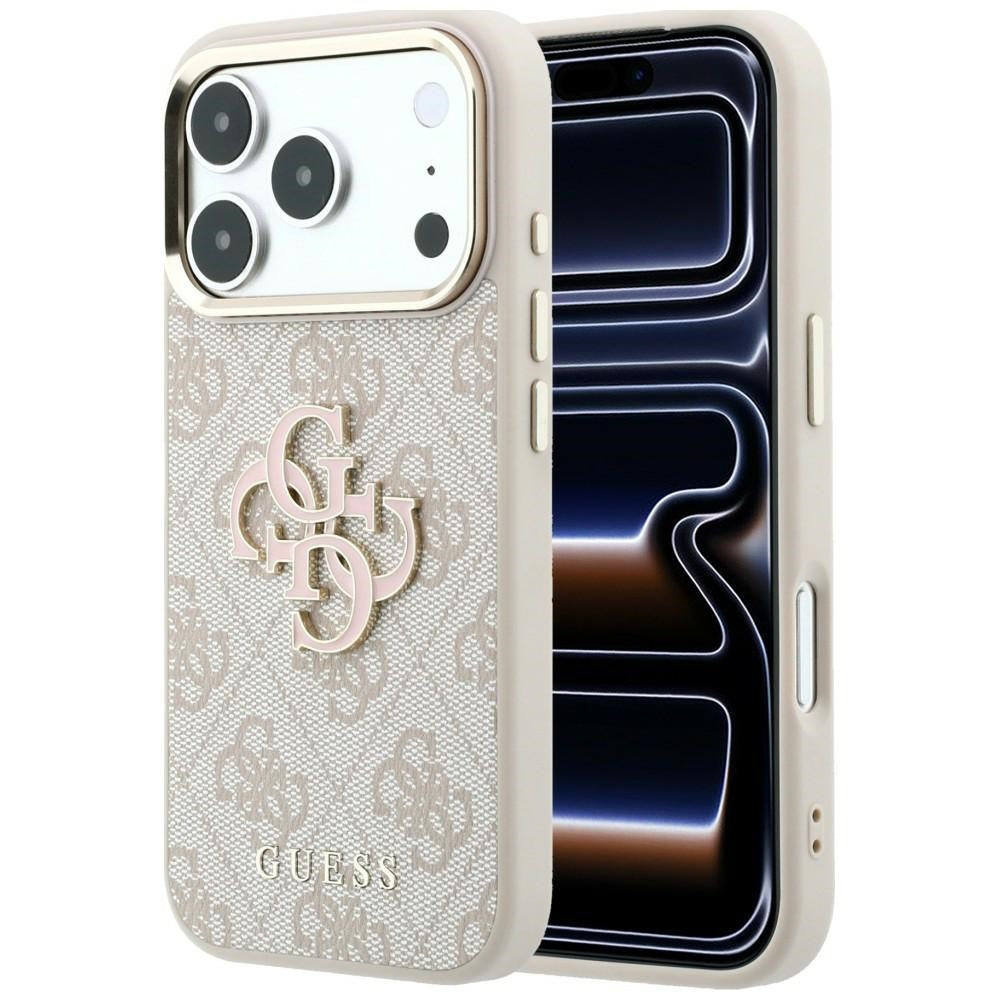 Guess iPhone 17 Pro/iPhone 18 Pro Kuori 4G Resin Logo Vaaleanpunainen