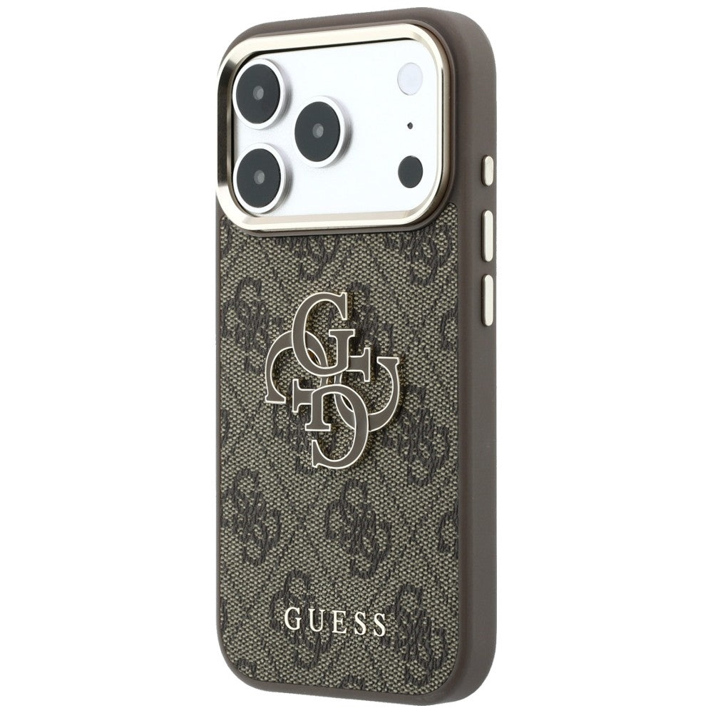 Guess iPhone 17 Pro/iPhone 18 Pro Kuori 4G Resin Logo Ruskea
