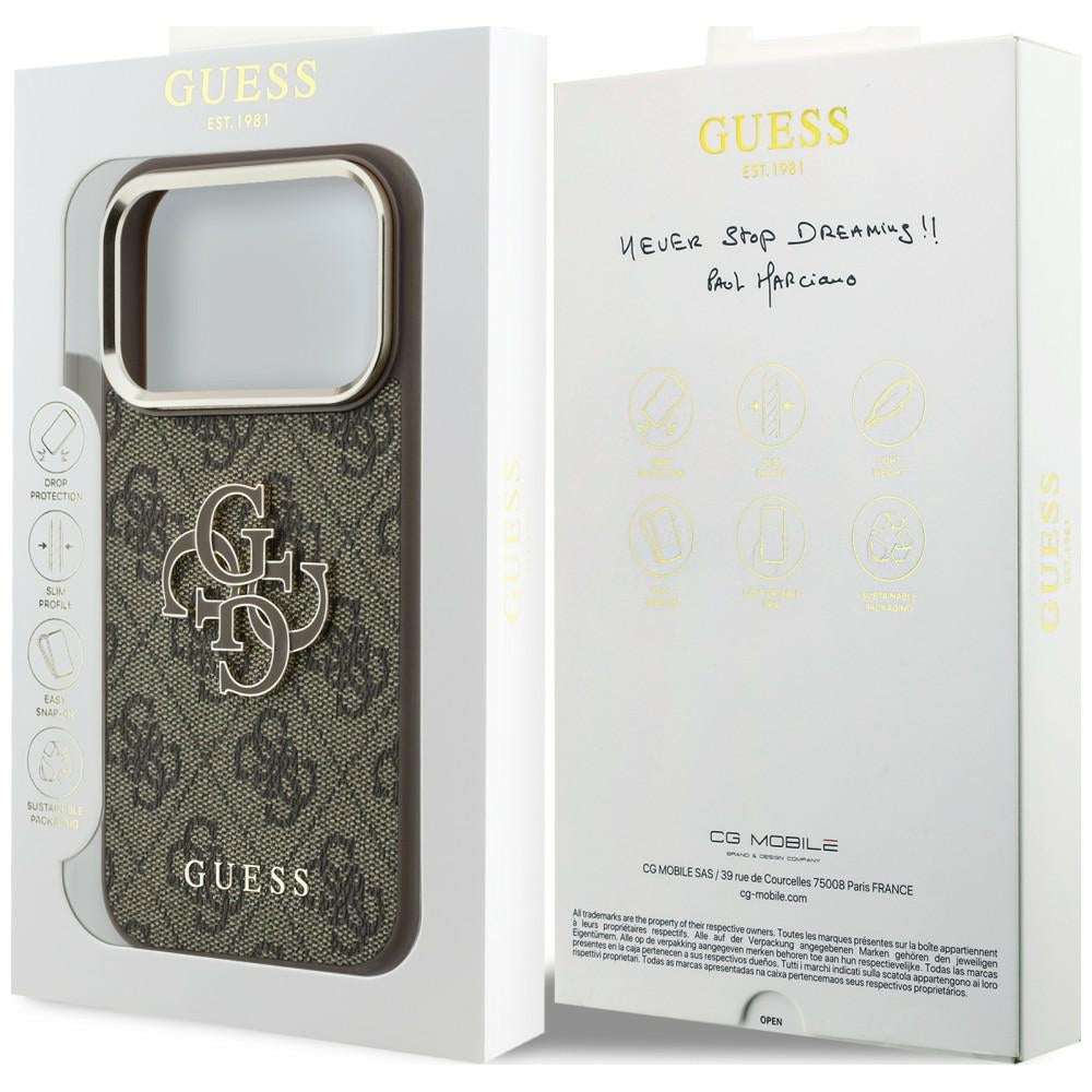 Guess iPhone 17 Pro/iPhone 18 Pro Kuori 4G Resin Logo Ruskea