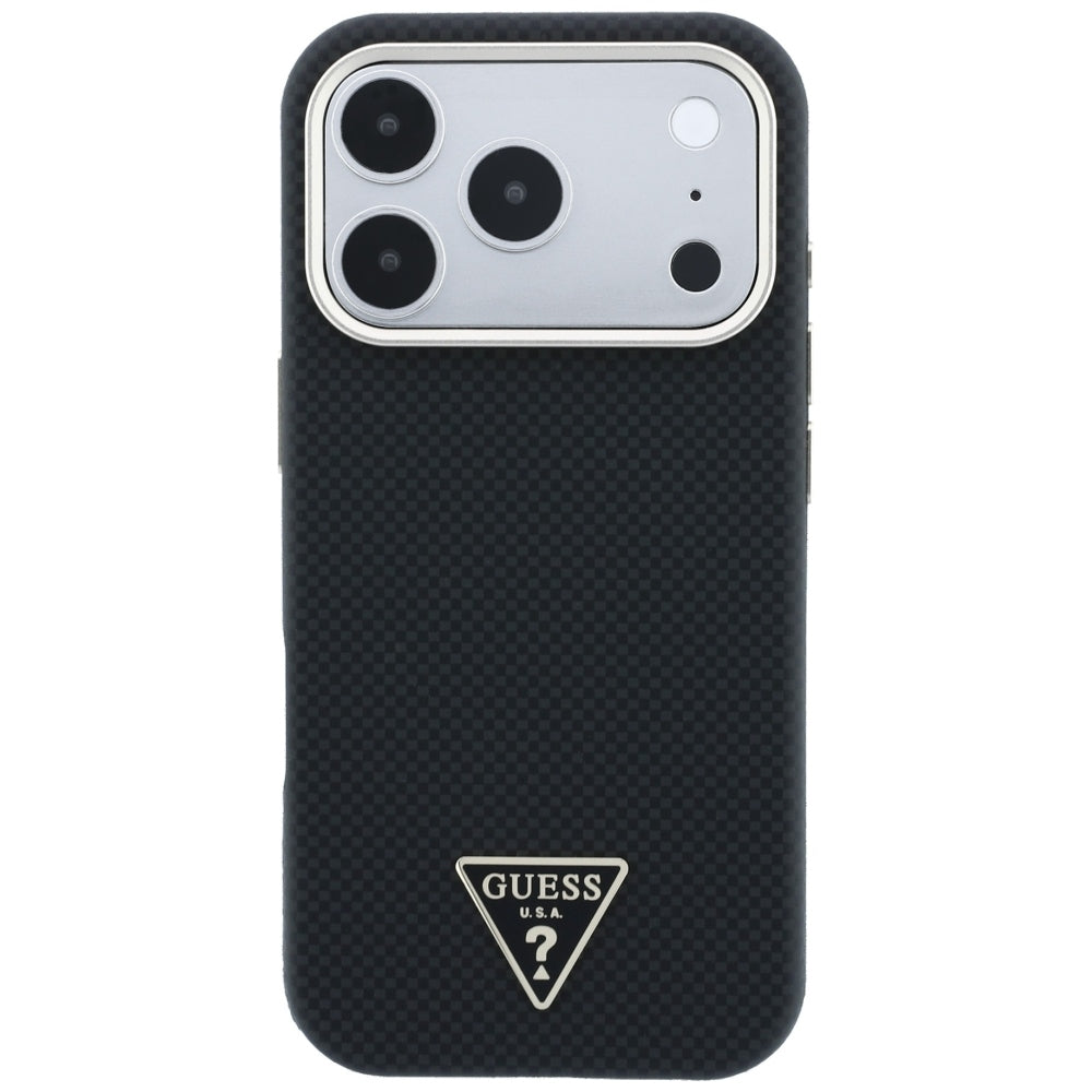 Guess iPhone 17 Pro/iPhone 18 Pro Kuori Kevlar-kolmio-logo Musta
