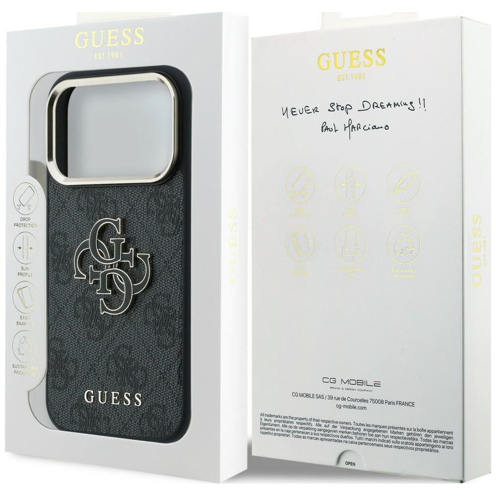Guess iPhone 17 Pro Max/iPhone 18 Pro Max Kuori 4G Resin Logo Musta