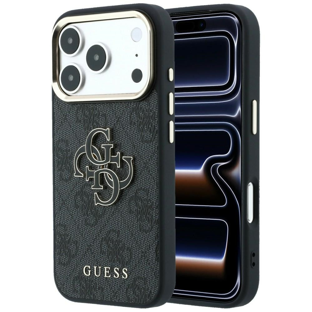 Guess iPhone 17 Pro/iPhone 18 Pro Kuori 4G Resin Logo Musta