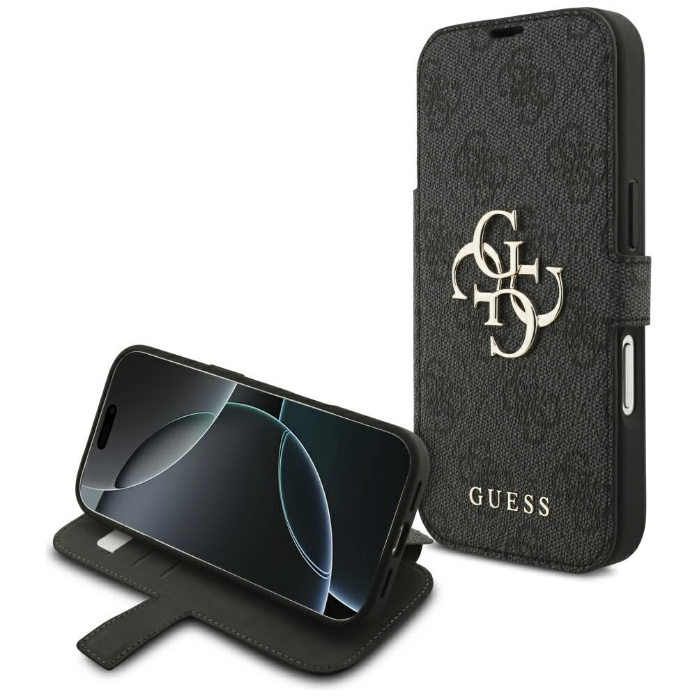 Guess iPhone 17 Pro/iPhone 18 Pro Kotelo Book 4G Metal Logo Musta