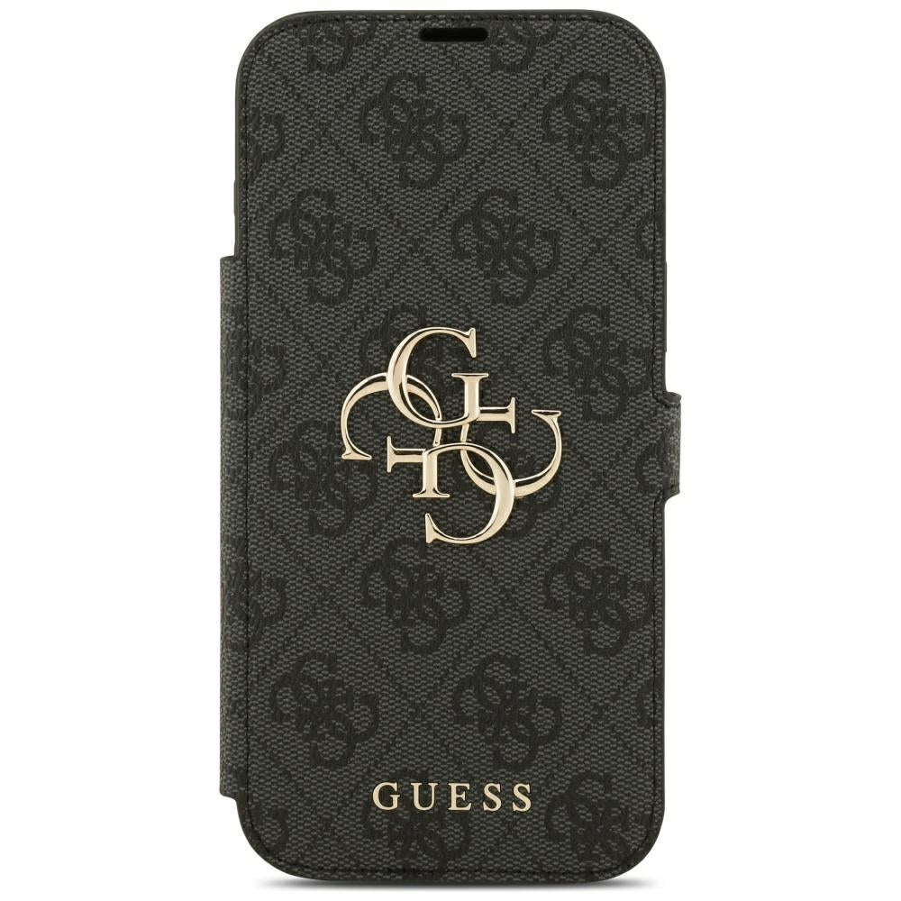 Guess iPhone 17 Pro Max/iPhone 18 Pro Max Kotelo Book 4G Metal Logo Musta