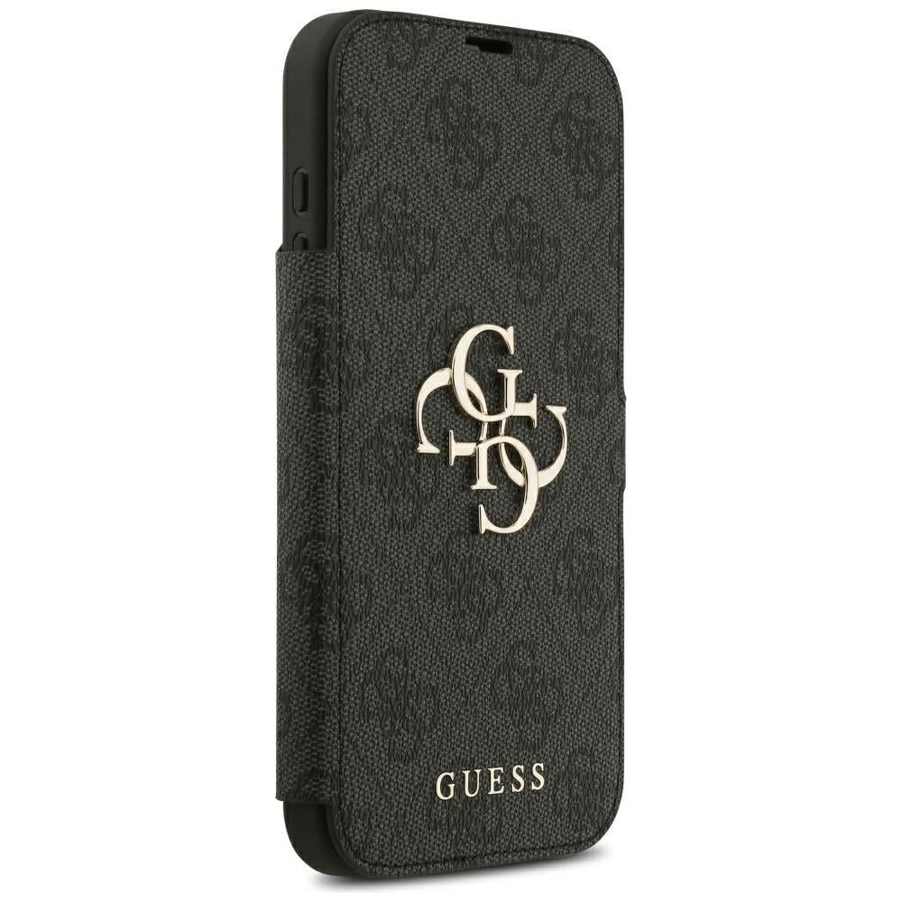 Guess iPhone 17 Pro Max/iPhone 18 Pro Max Kotelo Book 4G Metal Logo Musta