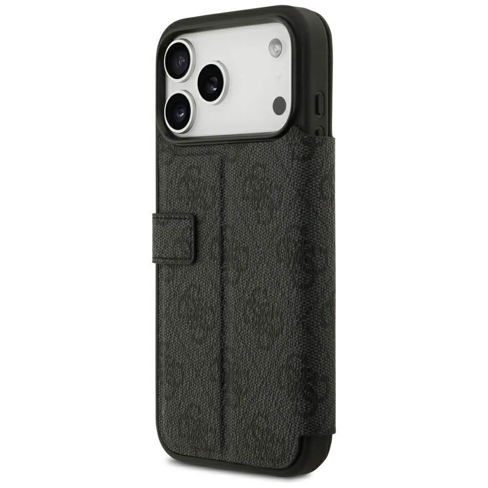 Guess iPhone 17 Pro Max/iPhone 18 Pro Max Kotelo Book 4G Metal Logo Musta