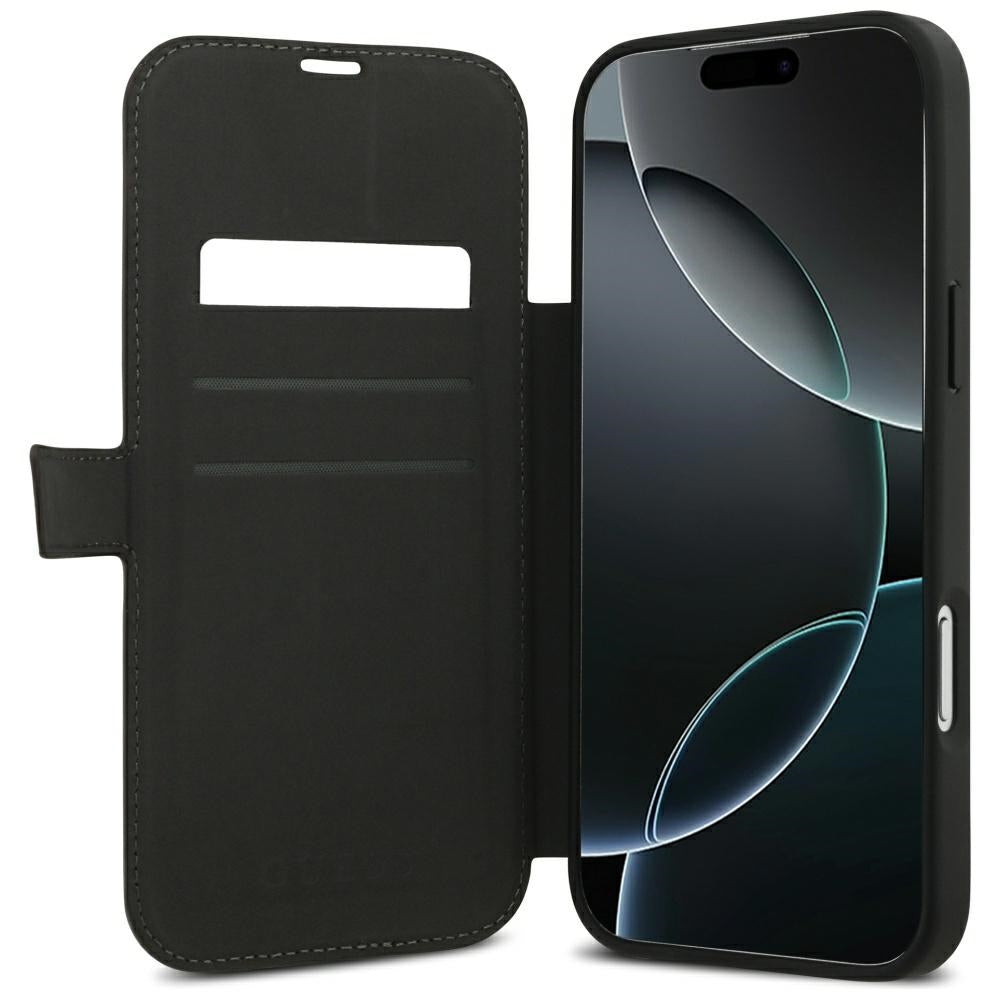 Guess iPhone 17 Pro Max/iPhone 18 Pro Max Kotelo Book 4G Metal Logo Ruskea