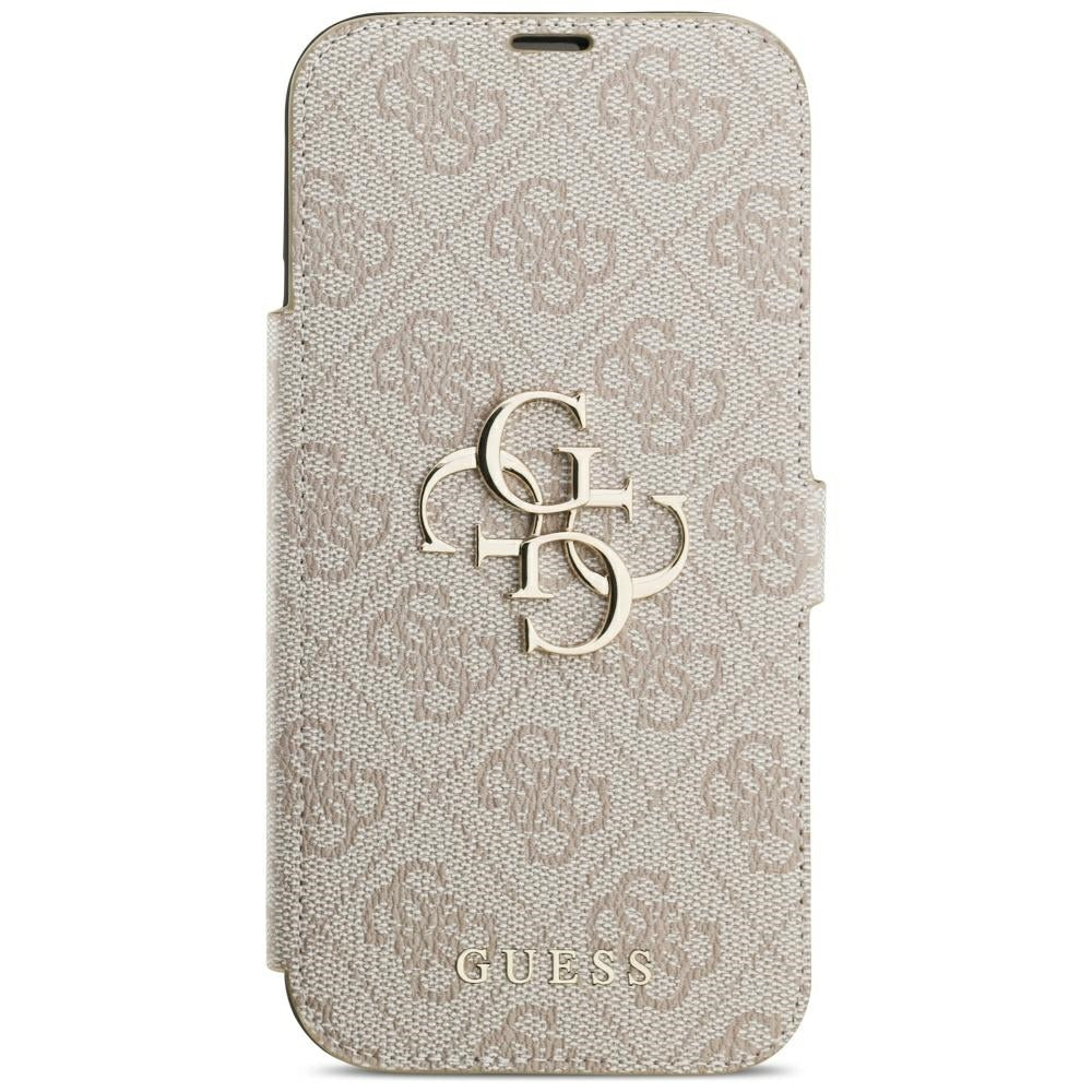 Guess iPhone 17 Pro Max/iPhone 18 Pro Max Kotelo Book 4G Metal Logo Vaaleanpunainen
