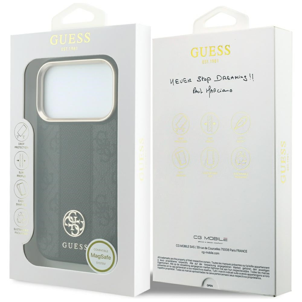 Guess iPhone 17 Pro/iPhone 18 Pro Kuori 4G Stripe Classic Logos Musta