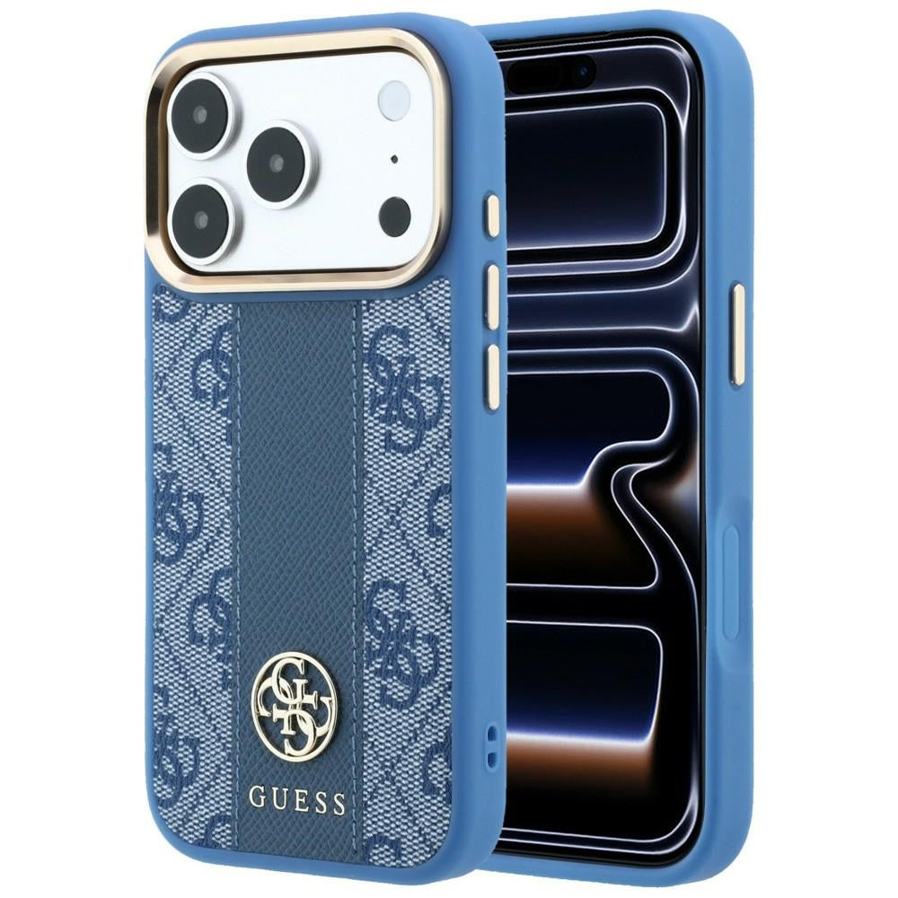 Guess iPhone 17 Pro Max/iPhone 18 Pro Max Kuori 4G Stripe Classic Logos Sininen