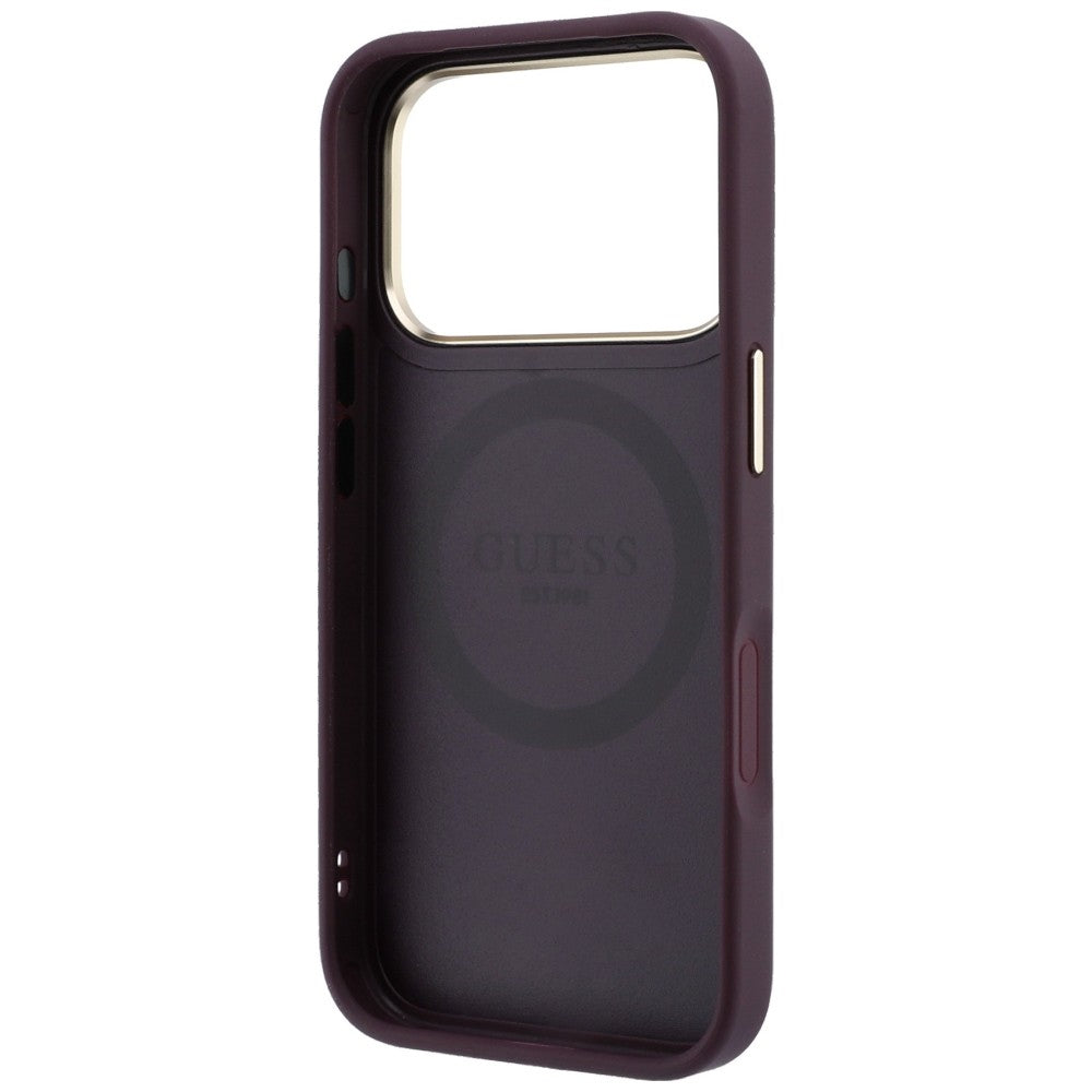 Guess iPhone 17 Pro Max/iPhone 18 Pro Max Kuori Stripe Peony 4G Logo Burgundy