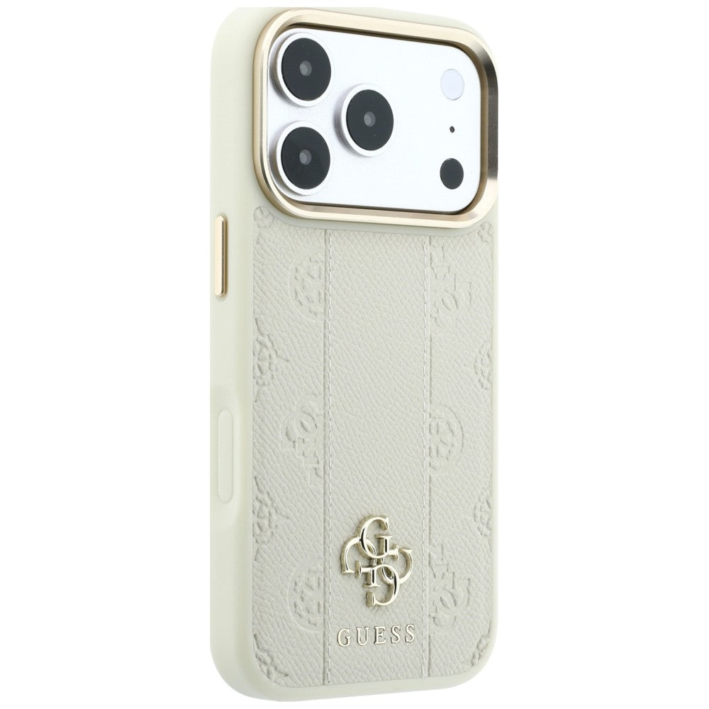 Guess iPhone 17 Pro/iPhone 18 Pro Kuori Stripe Peony 4G Logo Beige