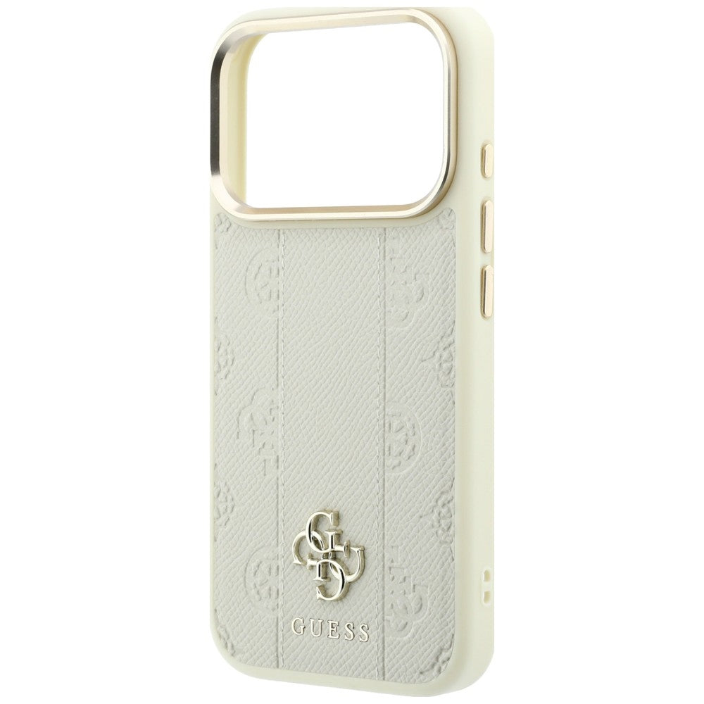 Guess iPhone 17 Pro/iPhone 18 Pro Kuori Stripe Peony 4G Logo Beige