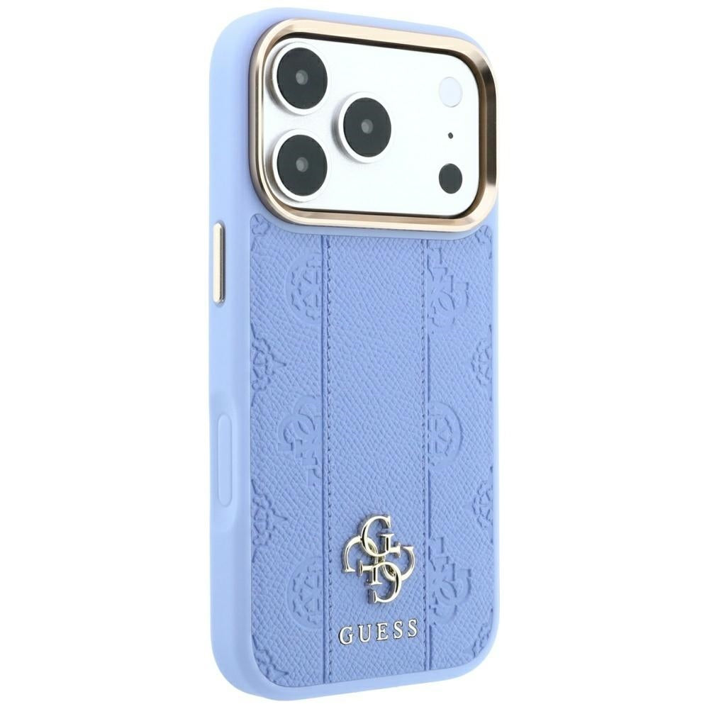 Guess iPhone 17 Pro/iPhone 18 Pro Kuori Stripe Peony 4G Logo Sininen