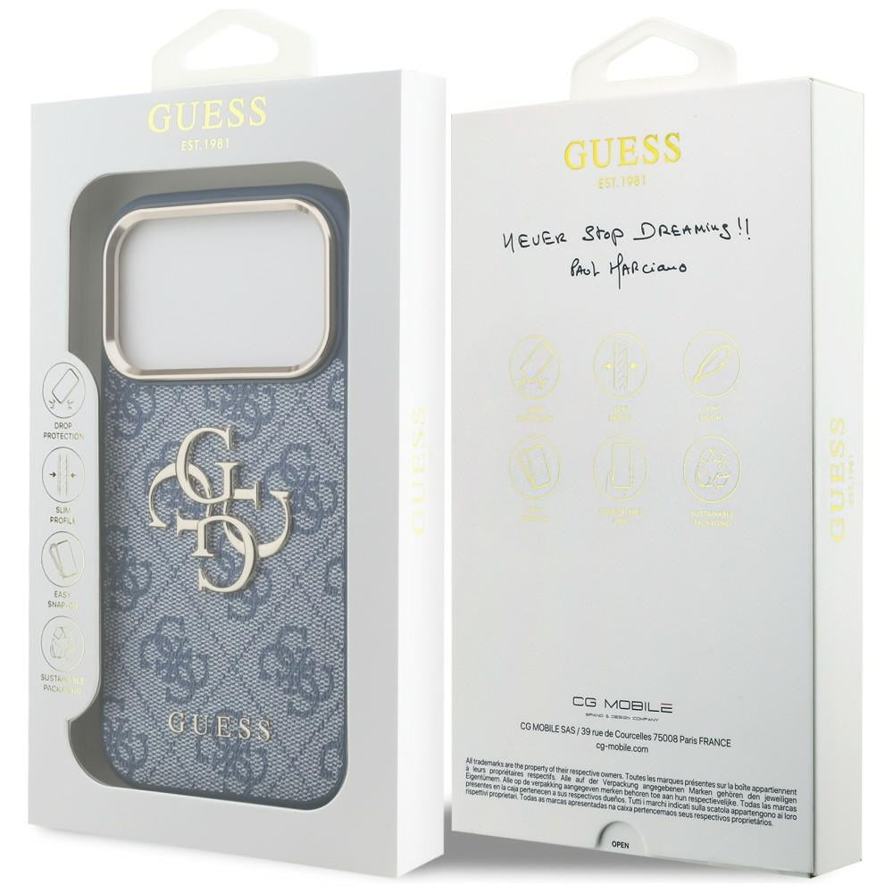 Guess iPhone 17 Pro/iPhone 18 Pro Kuori 4G Classic Logo Sininen