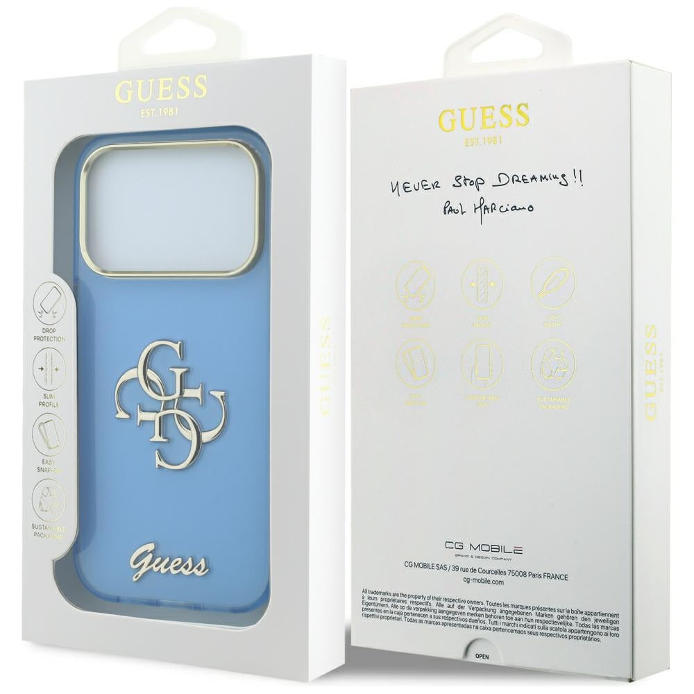 Guess iPhone 17 Pro/iPhone 18 Pro Kuori 4G Script Sininen