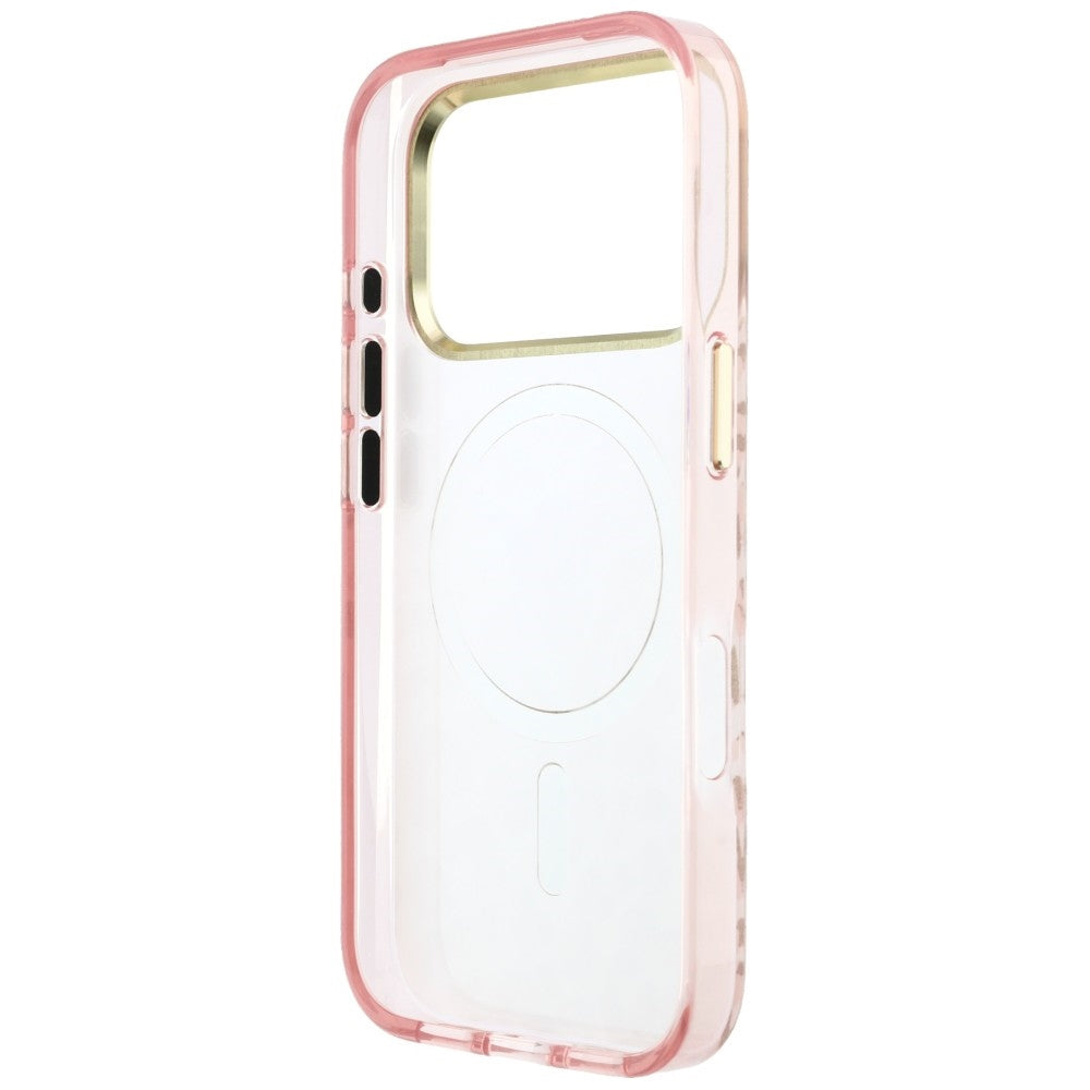 Guess iPhone 17 Pro Max/iPhone 18 Pro Max Kuori Leopard Glitter Vaaleanpunainen