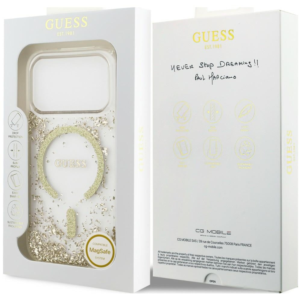 Guess iPhone 17 Pro/iPhone 18 Pro Kuori Resin Glitter Kulta