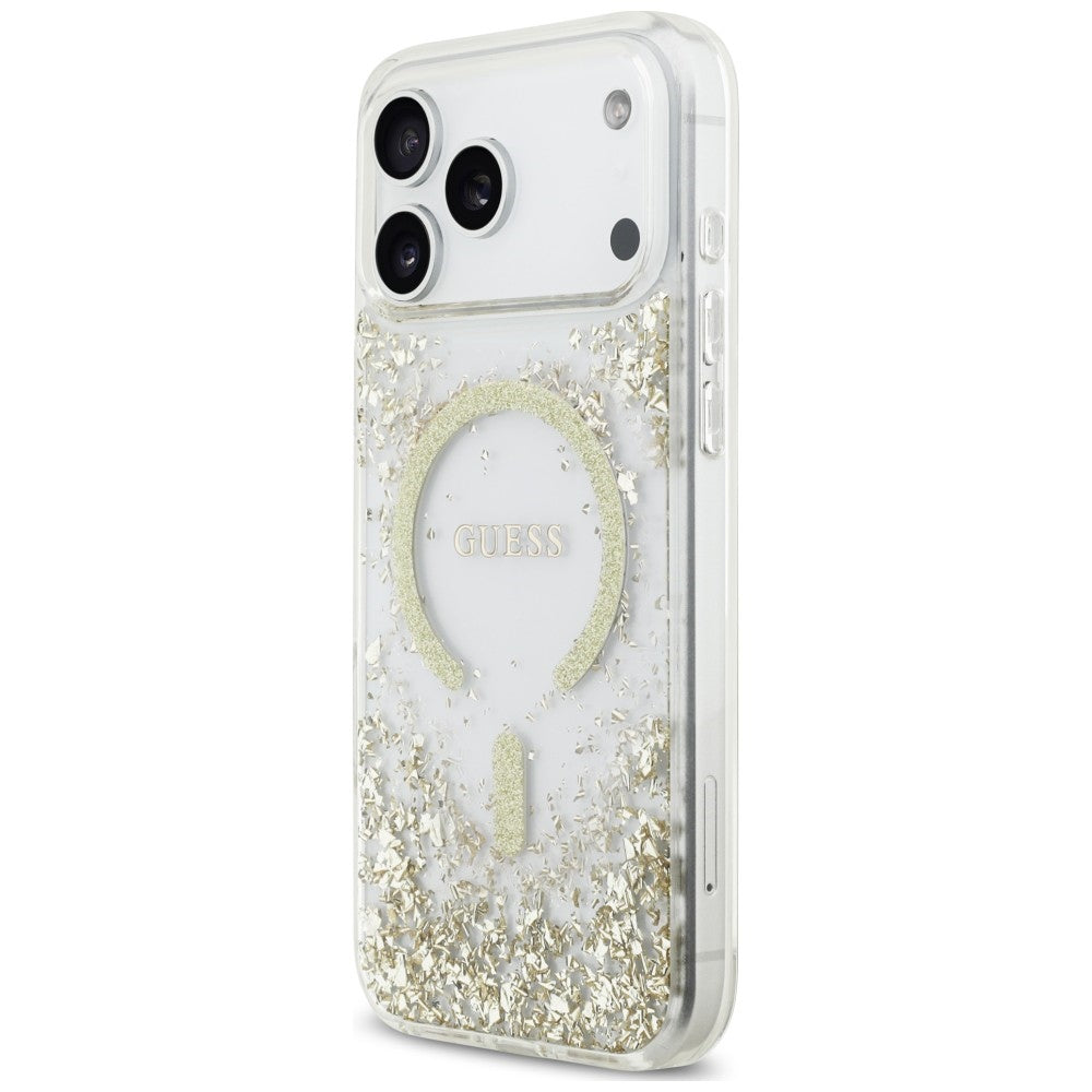 Guess iPhone 17 Pro Max/iPhone 18 Pro Max Kuori Resin Glitter Kulta