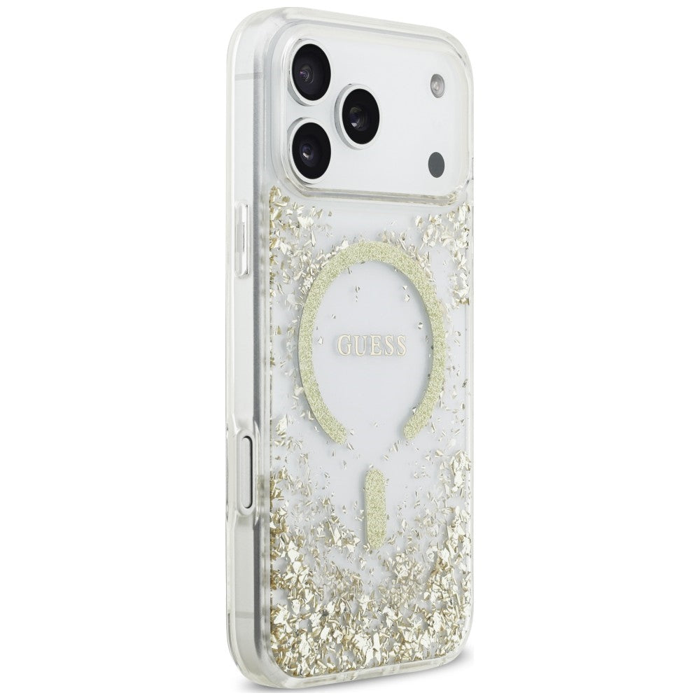 Guess iPhone 17 Pro Max/iPhone 18 Pro Max Kuori Resin Glitter Kulta