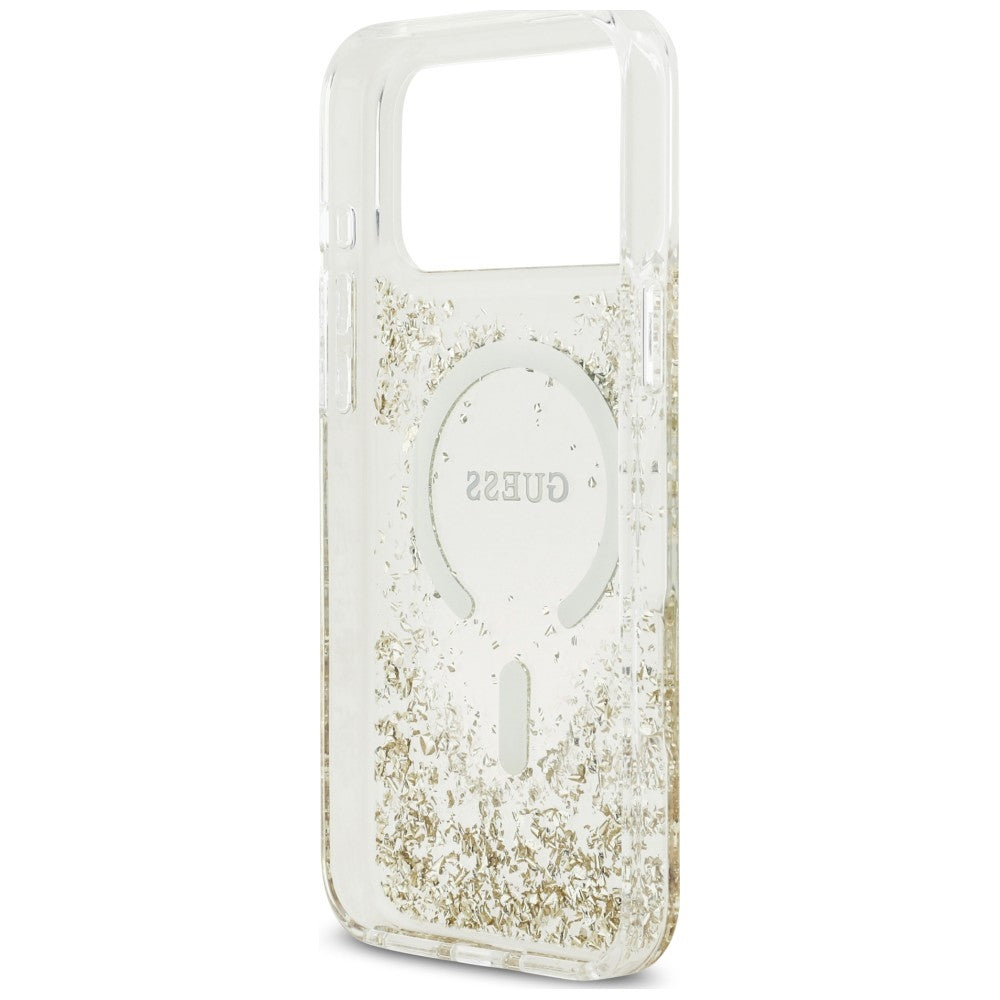 Guess iPhone 17 Pro Max/iPhone 18 Pro Max Kuori Resin Glitter Kulta