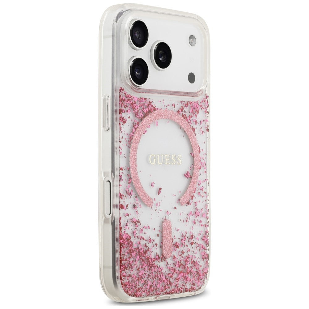 Guess iPhone 17 Pro Max/iPhone 18 Pro Max Kuori Resin Glitter Vaaleanpunainen