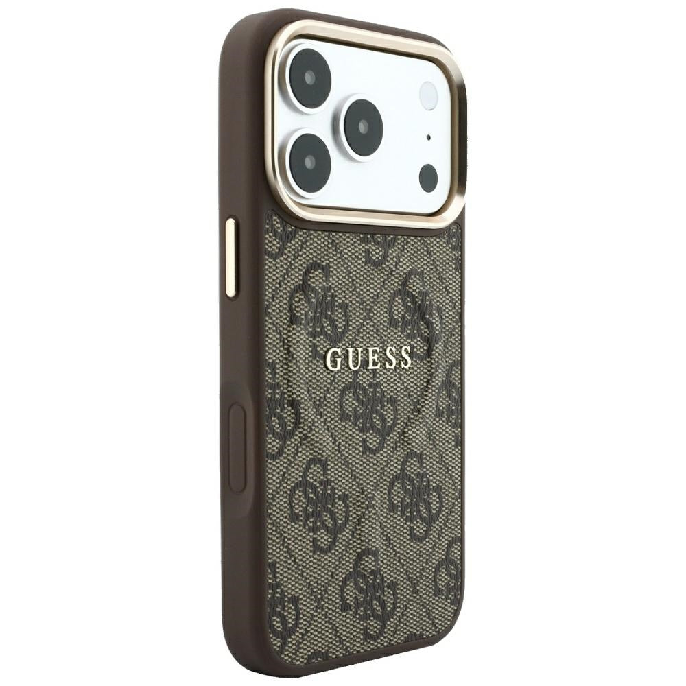 Guess iPhone 17 Pro/iPhone 18 Pro Kuori 4G Embossed MagSafe Ruskea