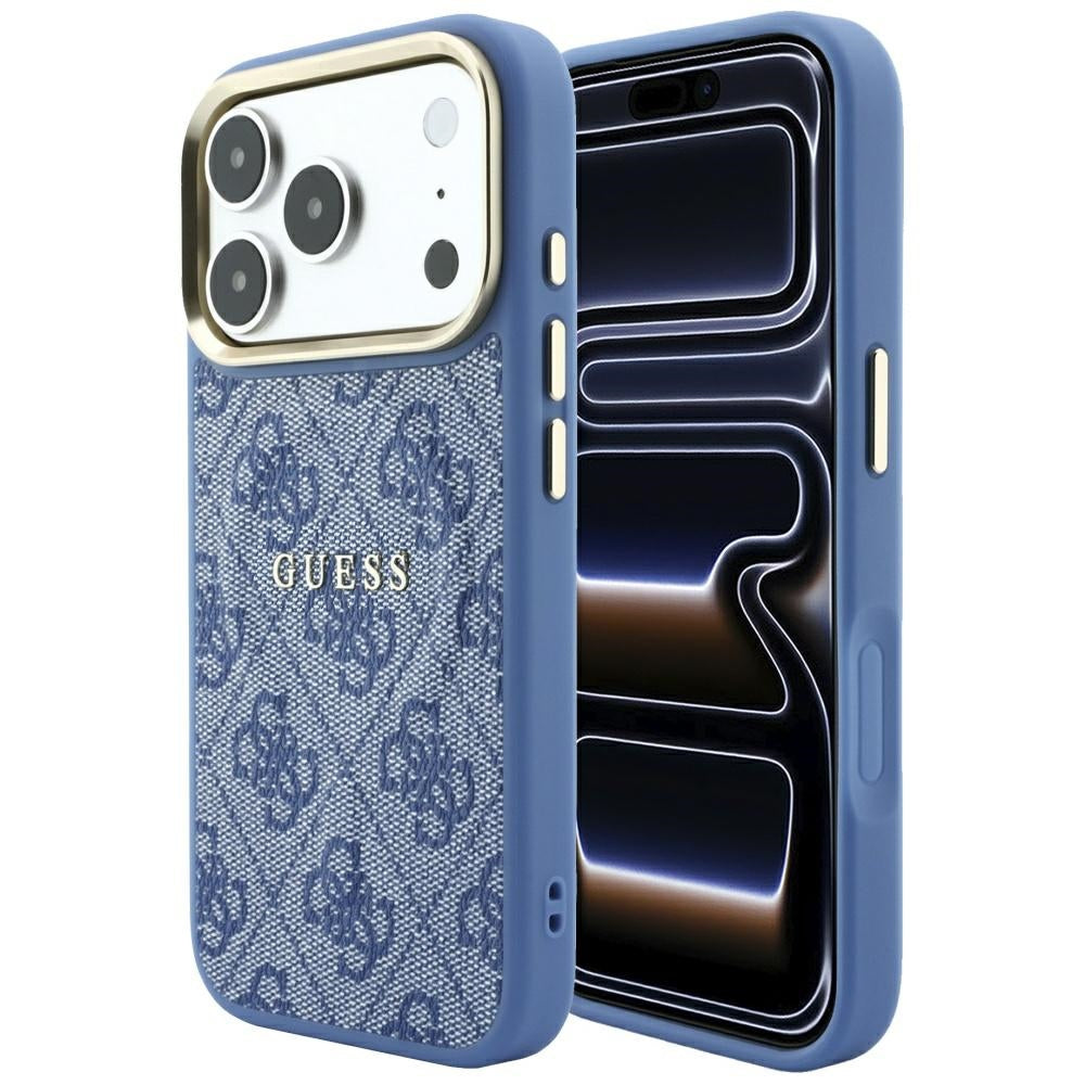 Guess iPhone 17 Pro Max/iPhone 18 Pro Max Kuori 4G Embossed MagSafe Sininen
