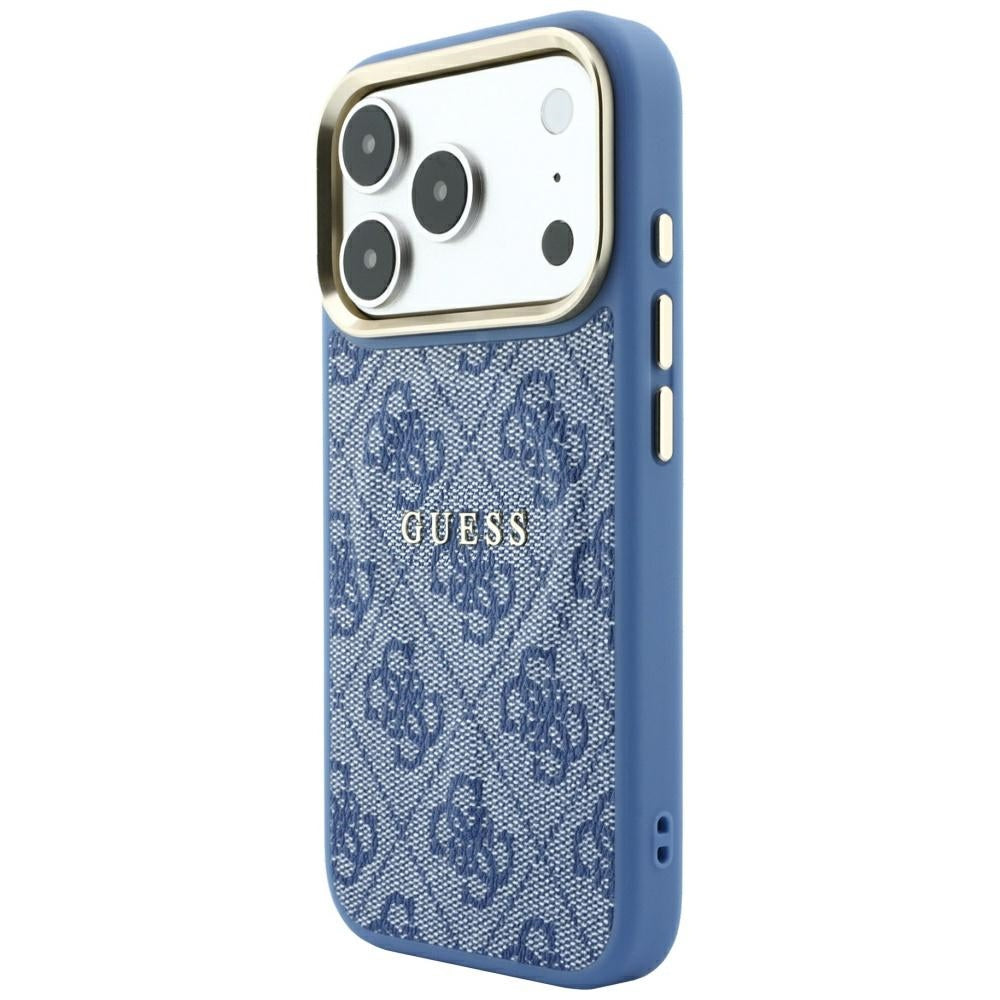 Guess iPhone 17 Pro Max/iPhone 18 Pro Max Kuori 4G Embossed MagSafe Sininen