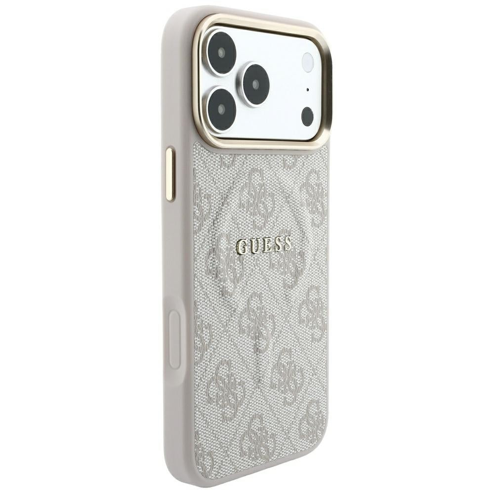 Guess iPhone 17 Pro/iPhone 18 Pro Kuori 4G Embossed MagSafe Vaaleanpunainen