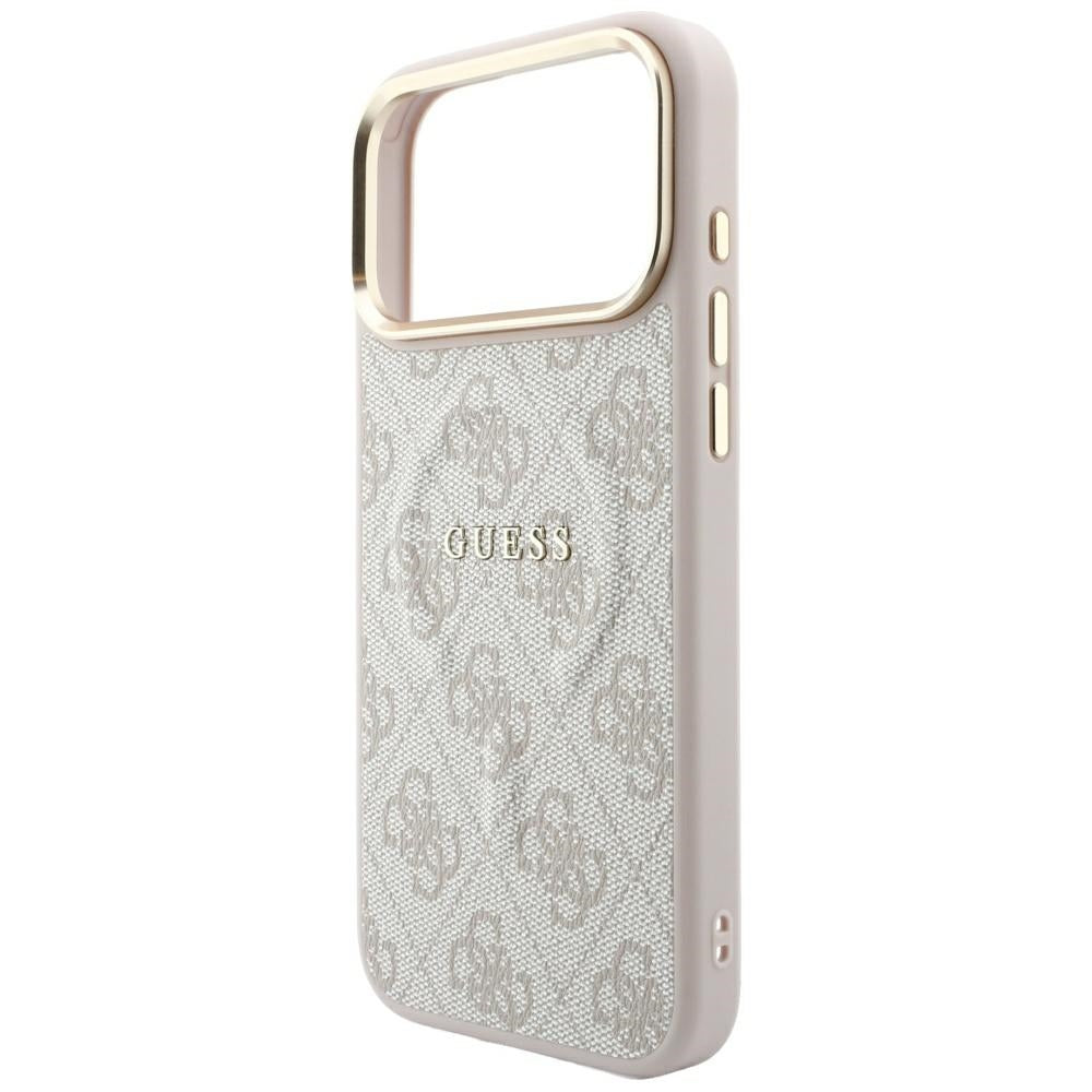 Guess iPhone 17 Pro Max/iPhone 18 Pro Max Kuori 4G Embossed MagSafe Vaaleanpunainen