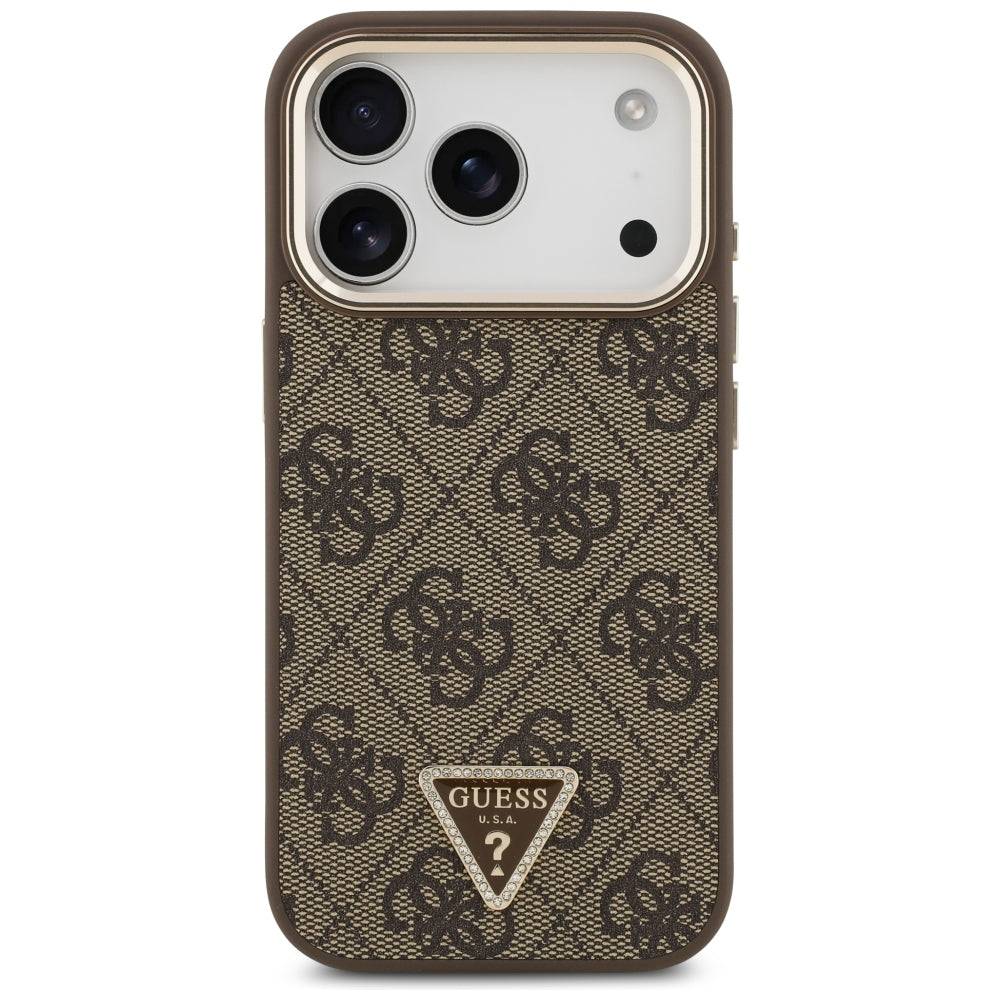 Guess iPhone 17 Pro/iPhone 18 Pro Kuori 4G Triangle MagSafe Ruskea