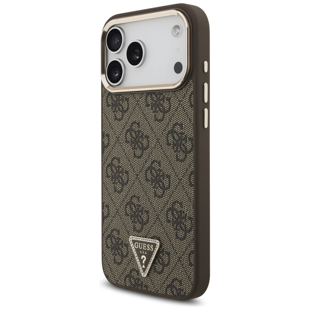 Guess iPhone 17 Pro Max/iPhone 18 Pro Max Kuori 4G Triangle MagSafe Ruskea