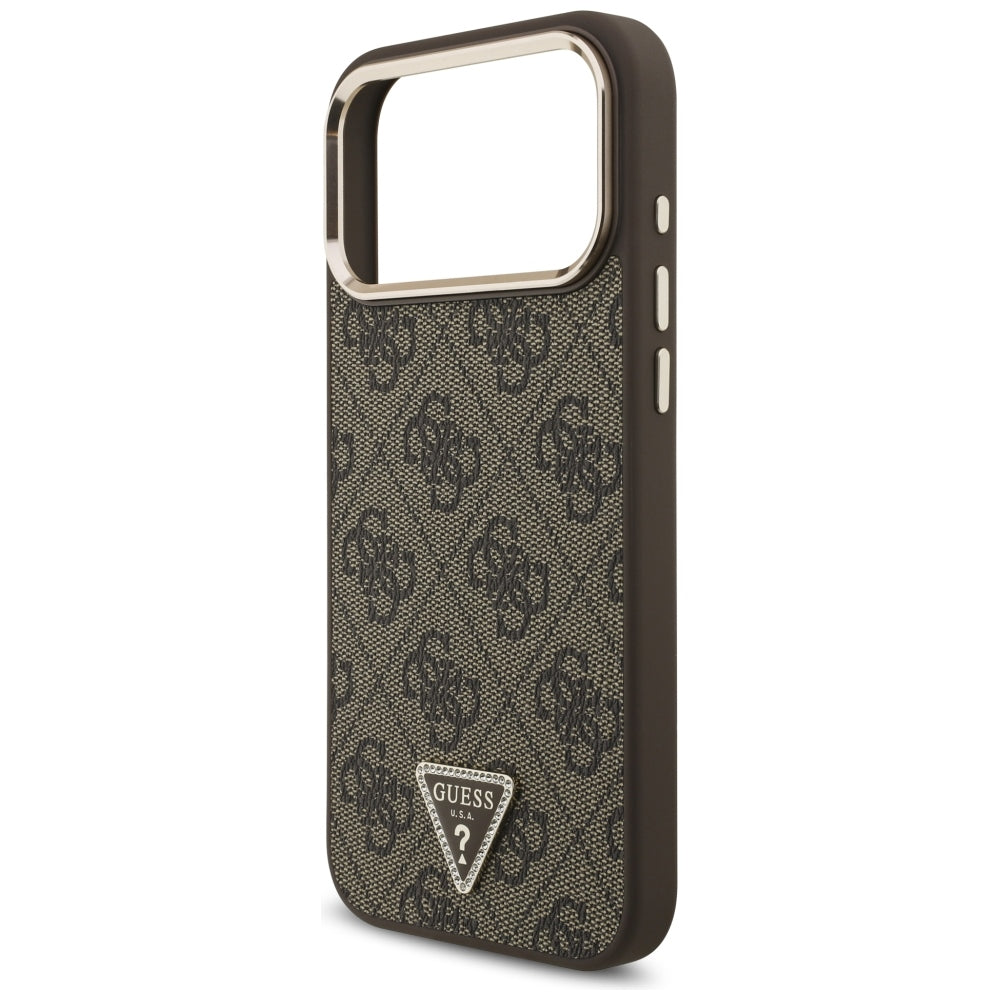 Guess iPhone 17 Pro Max/iPhone 18 Pro Max Kuori 4G Triangle MagSafe Ruskea
