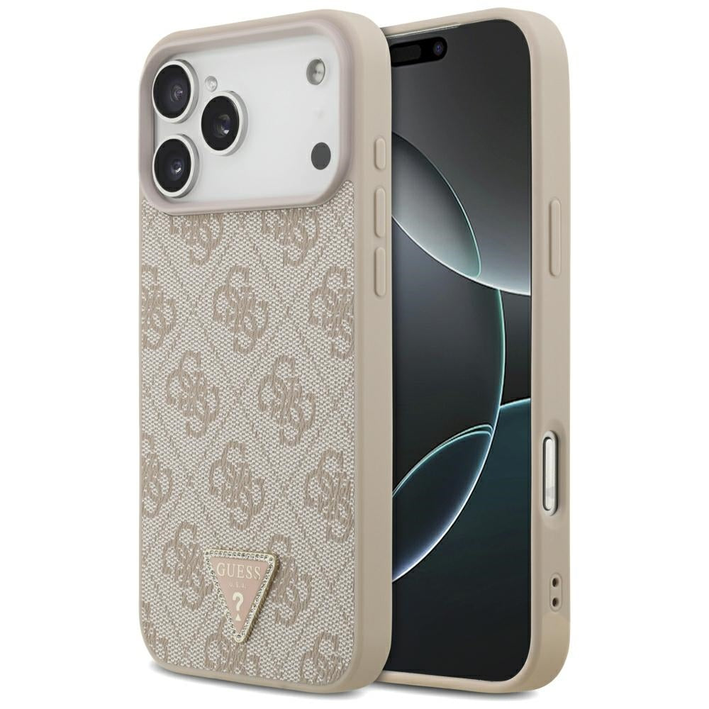 Guess iPhone 17 Pro Max/iPhone 18 Pro Max Kuori 4G Triangle Strass Vaaleanpunainen