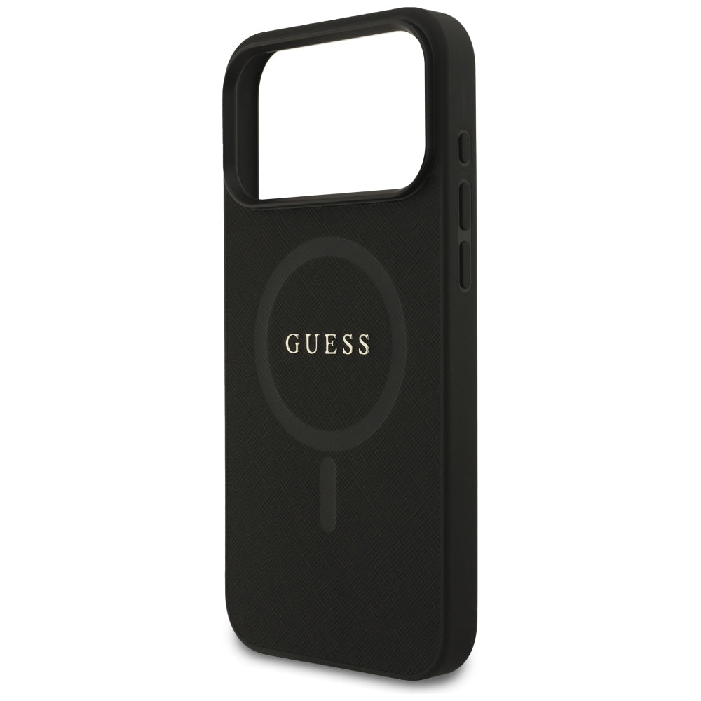 Guess iPhone 17 Pro Max/iPhone 18 Pro Max Kuori Saffiano Classic Logo Musta