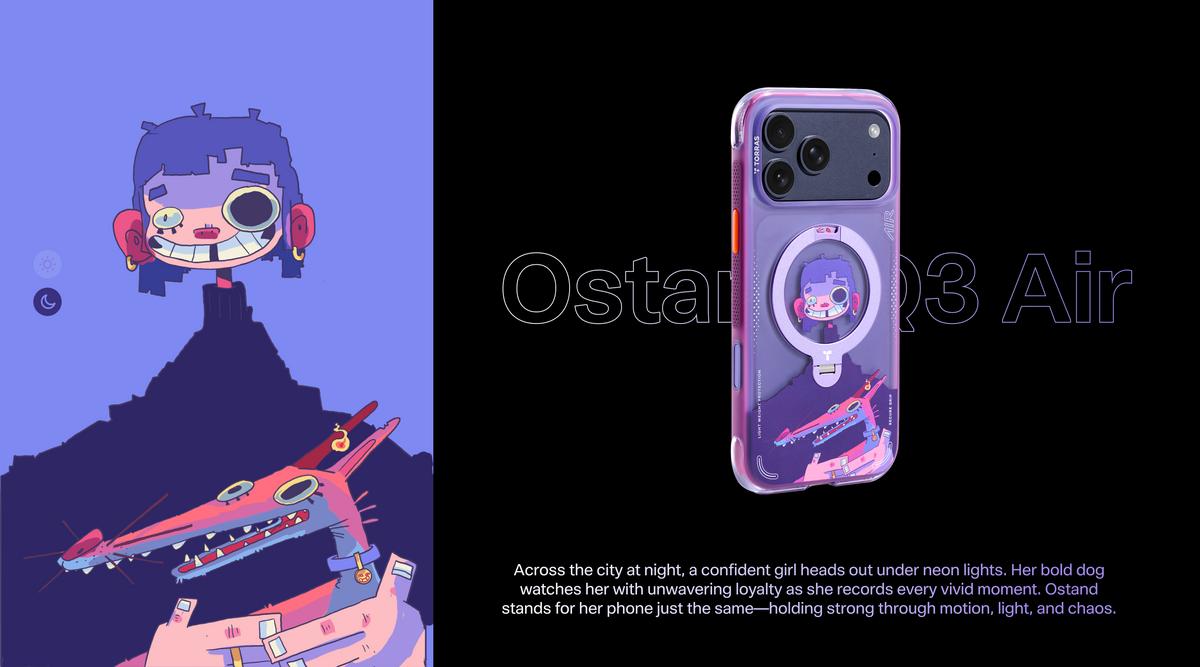 Torras iPhone 17 Pro Max Kuori Ostand Q3 Air Gawx Neon Night Muse
