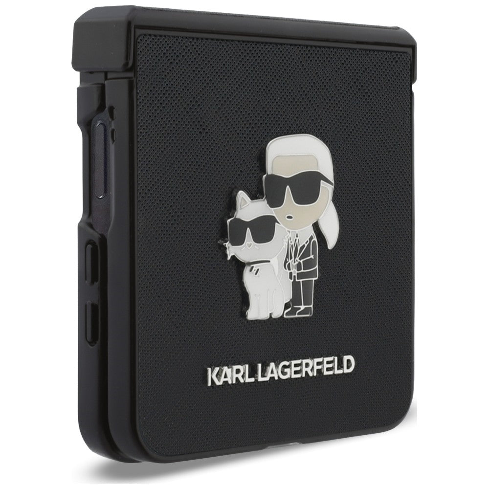 Karl Lagerfeld Samsung Galaxy Z Flip 8 Kuori Saffiano Karl & Choupette Musta